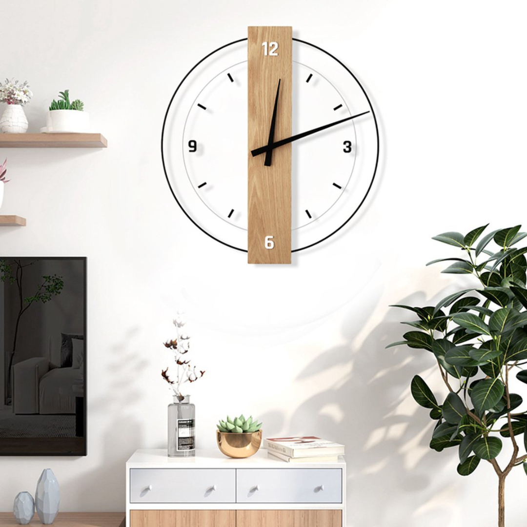 Aurra – Cichy Duży Zegar Ścienny do Eleganckiego Dekoru Salonu