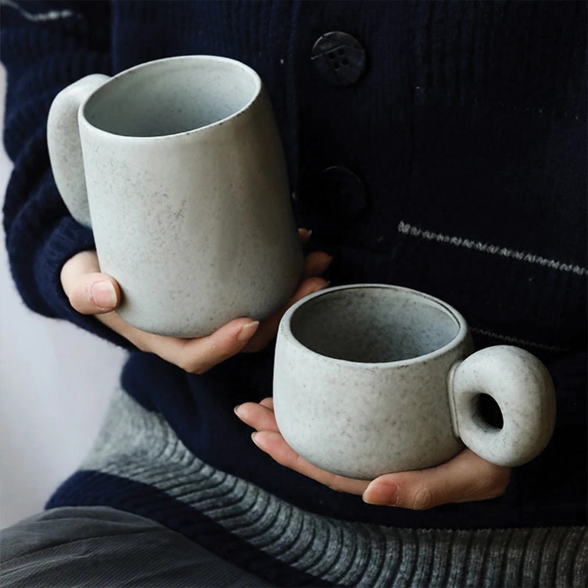 LouvStone - Autentyczne kamienne kubki | Ręcznie robiona ceramiczna zastawa stołowa rzemieślnicza