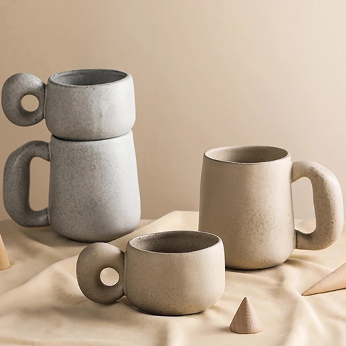 LouvStone - Autentyczne kamienne kubki | Ręcznie robiona ceramiczna zastawa stołowa rzemieślnicza