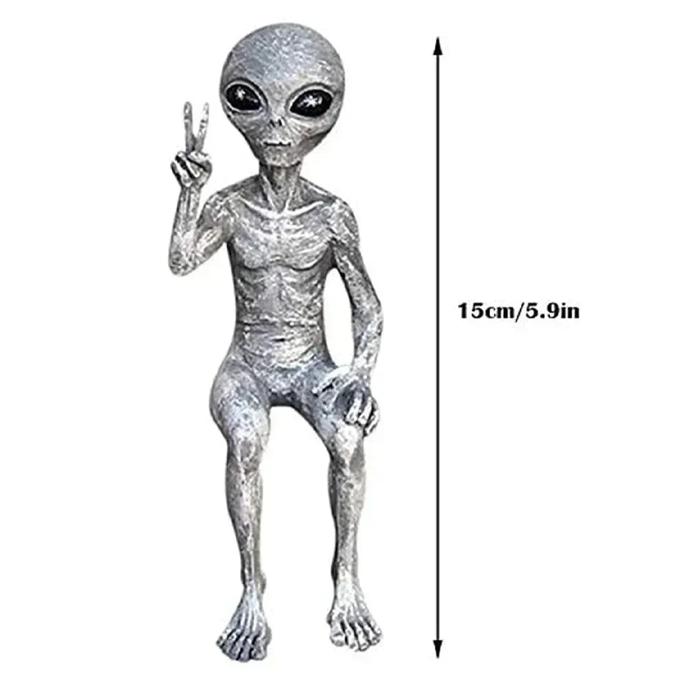 Aethra - Tajemniczy Obcy Obraz z Żywicy z UFO do Unikalnej Dekoracji Ogrodu