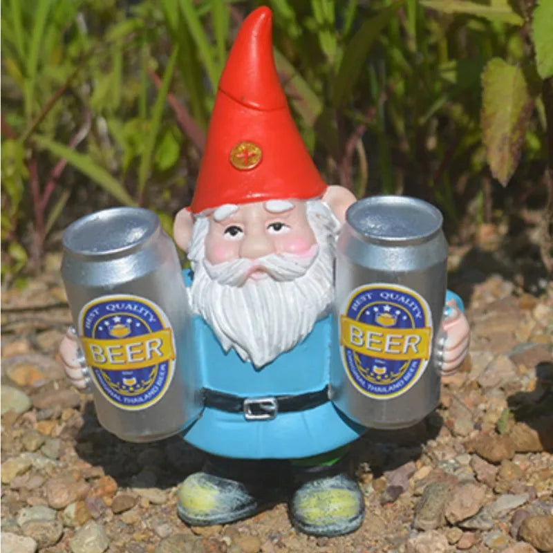 Clytie - Humorzasta figurka pijanego gnomu z piwem do ogrodu i dekoracji domu