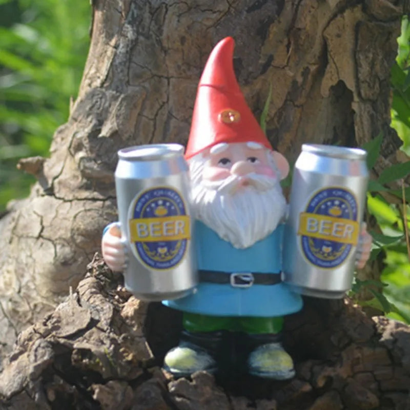 Clytie - Humorzasta figurka pijanego gnomu z piwem do ogrodu i dekoracji domu