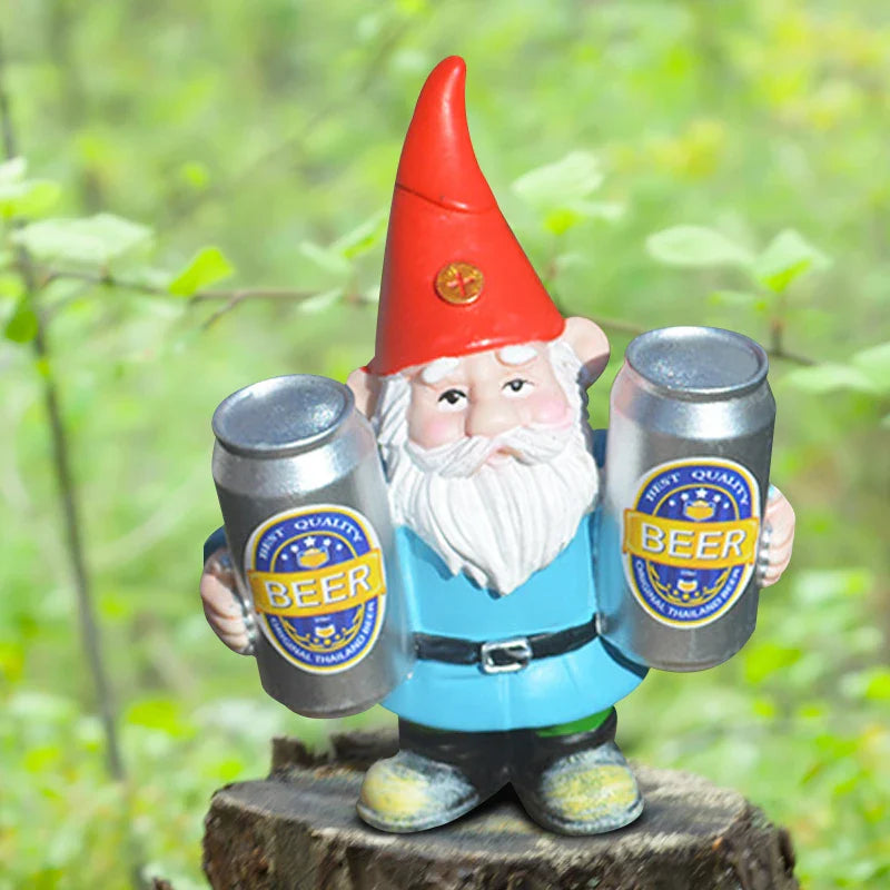 Clytie - Humorzasta figurka pijanego gnomu z piwem do ogrodu i dekoracji domu