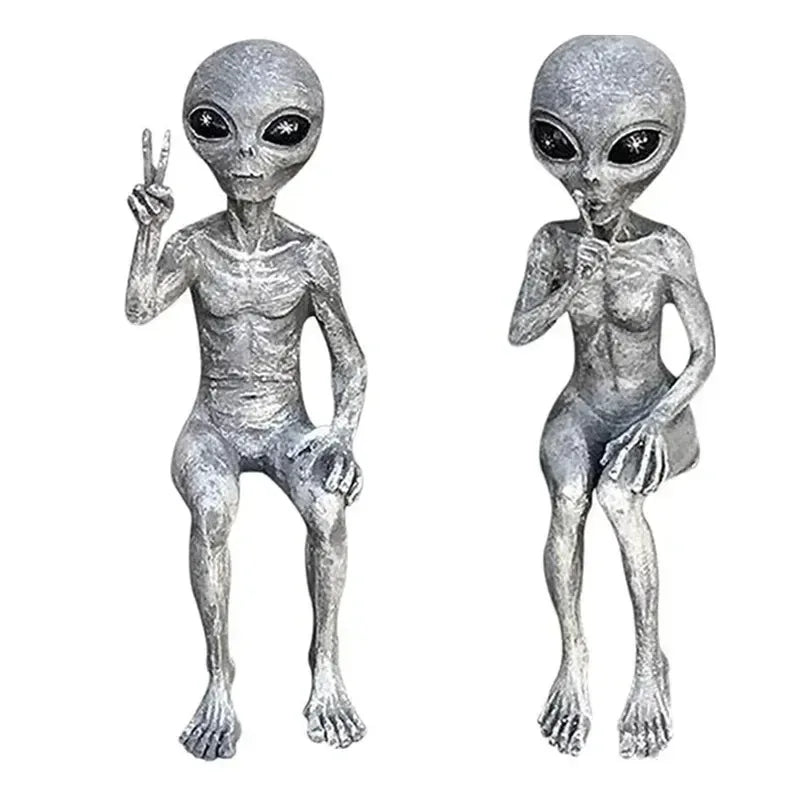 Aethra - Tajemniczy Obcy Obraz z Żywicy z UFO do Unikalnej Dekoracji Ogrodu