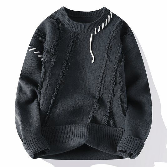 Albert - Stylish Modern Patchwork Sweater with Round Neck for a Trendy Look