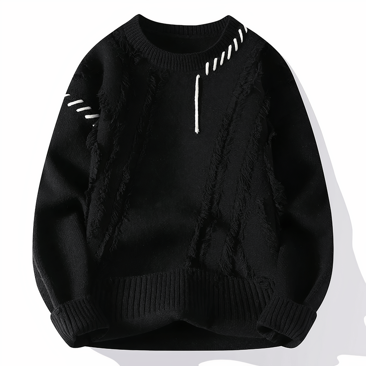 Albert - Stylish Modern Patchwork Sweater with Round Neck for a Trendy Look
