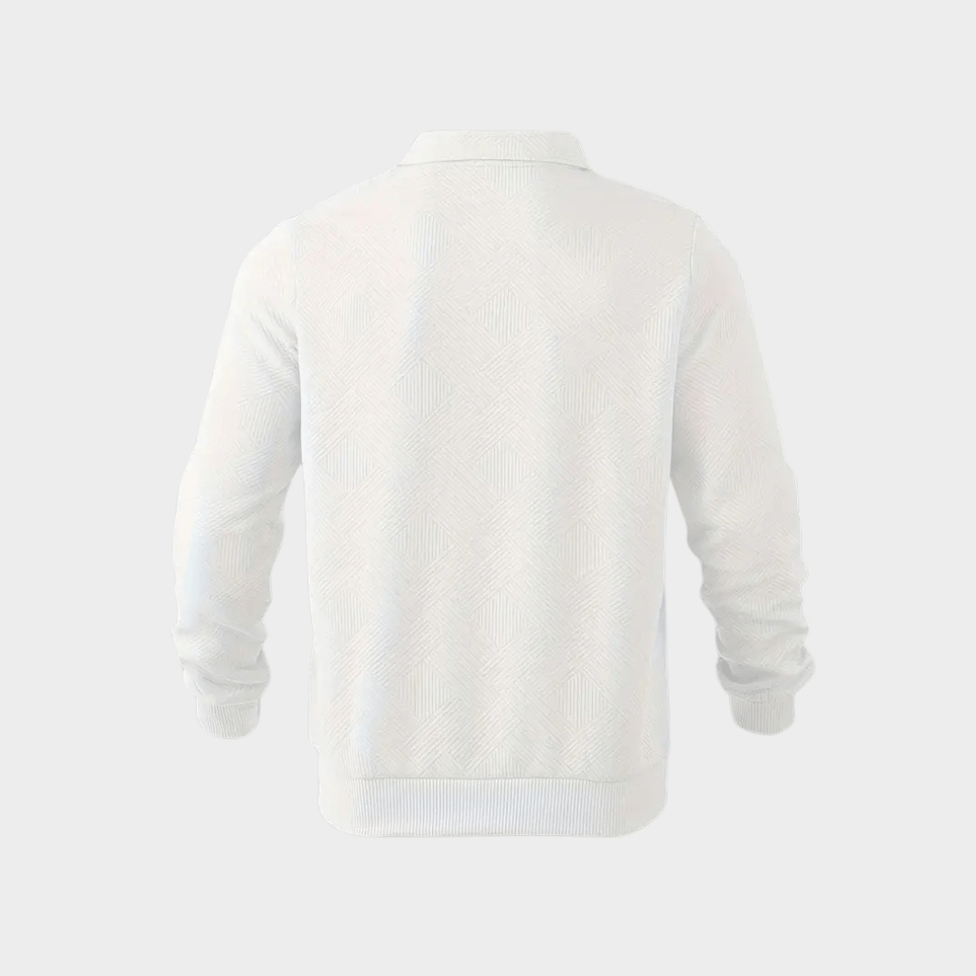 Bruno - Elegant Long-Sleeve Pullover with Practical Zipper Collar
