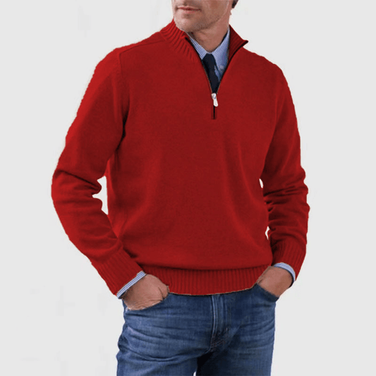 Norwin - Elegant Classic Pullover with Stylish Half Zipper