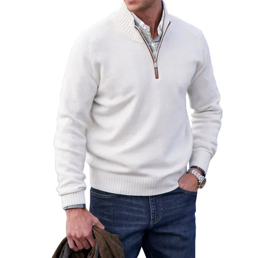 Thilo - Elegant Classic Cashmere Zip-up Sweater for Stylish Comfort