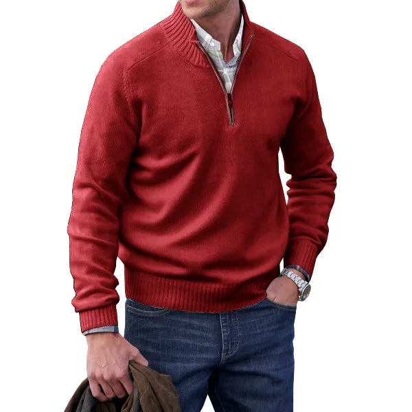 Thilo - Elegant Classic Cashmere Zip-up Sweater for Stylish Comfort