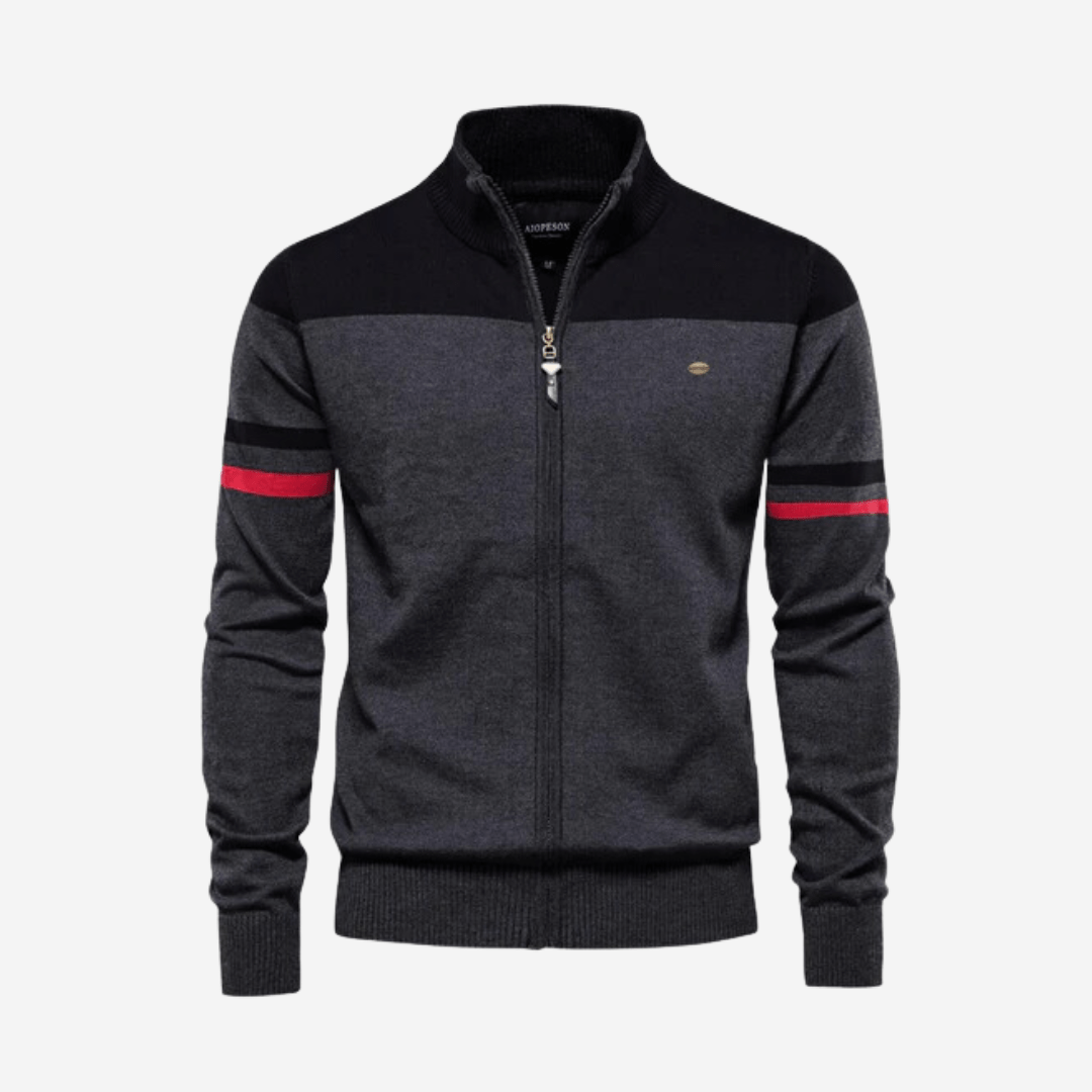 Falko - Trendy Zip-up Sweatshirt with Modern Collar for a Stylish Look
