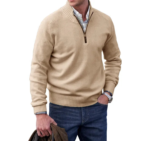 Thilo - Elegant Classic Cashmere Zip-up Sweater for Stylish Comfort