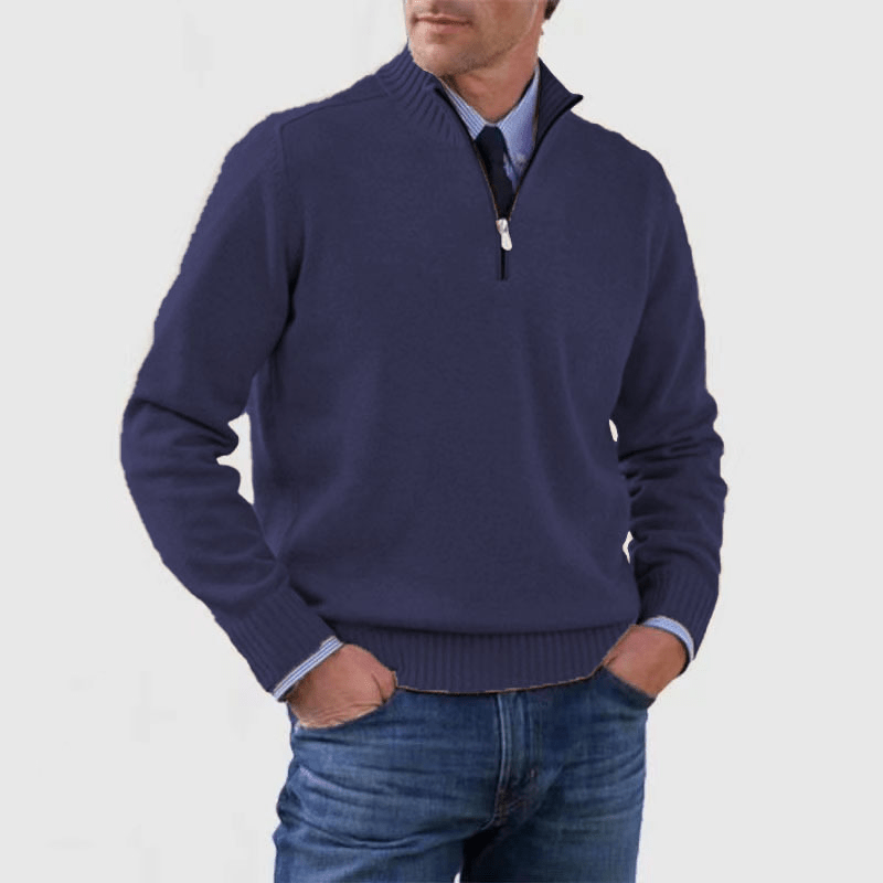 Norwin - Elegant Classic Pullover with Stylish Half Zipper